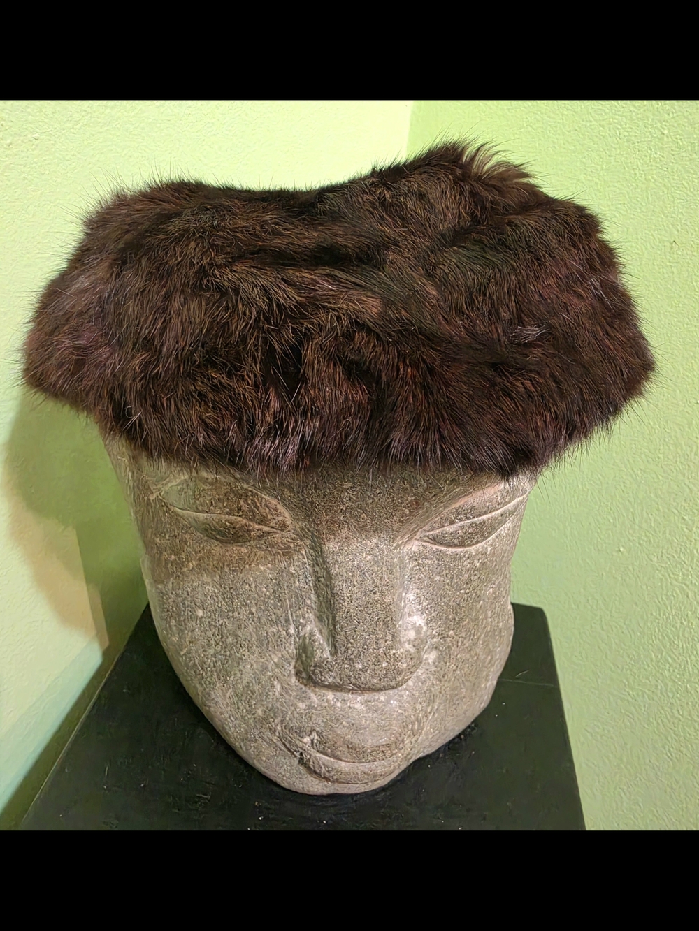 50s Mink Fur Pillbox Hat